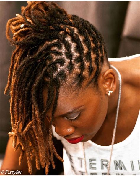 medium length loc styles